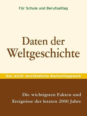 cover image of Daten der Weltgeschichte